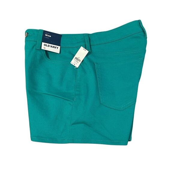 NWT Old Navy Teal WOW High Rise Denim Shorts - Size 10 - Picture 8 of 16